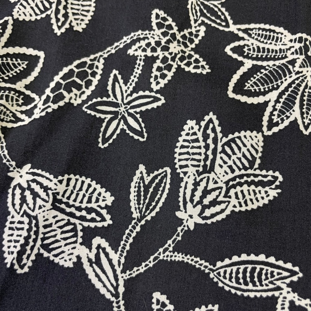 NEW HM Black White Floral Lace Print Button Front Mini Dress L Puff Sleeve - Picture 10 of 15